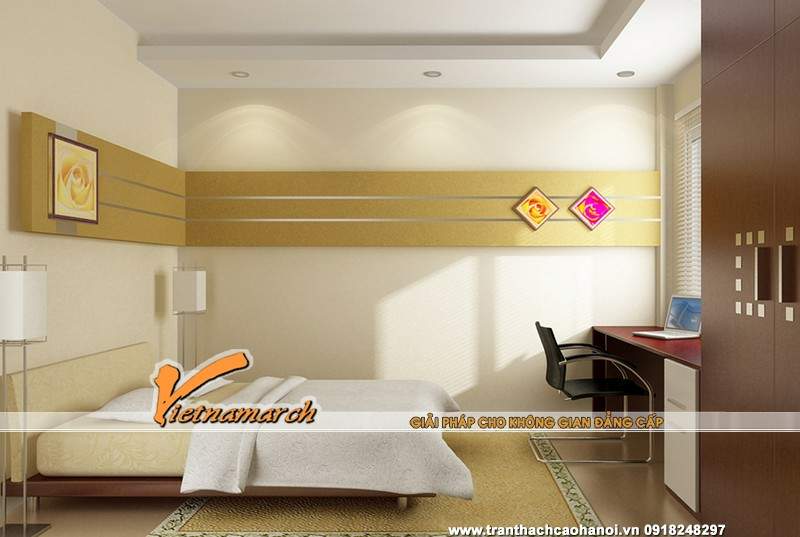  Phòng ngủ đơn giản với trần thạch cao 