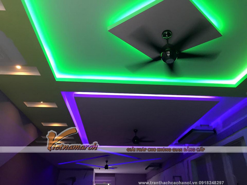 Hoàn thiện trần thạch cao phòng karaoke cho nhà anh Long ở Trần Phú, Hà Đông 2