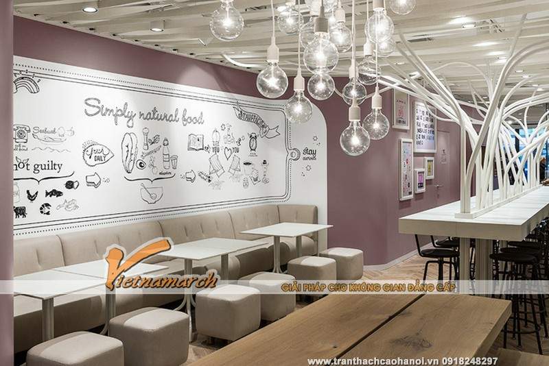 Quán Cafe có thiết kế hệ đèn trần và trần nhà vô cùng ấn tượng 12