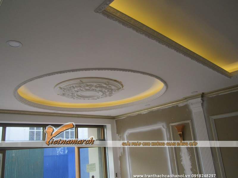 Hoàn thiện trần thạch cao showroom phào chỉ, vật liệu trang trí số 69 Lê Văn Lương 06