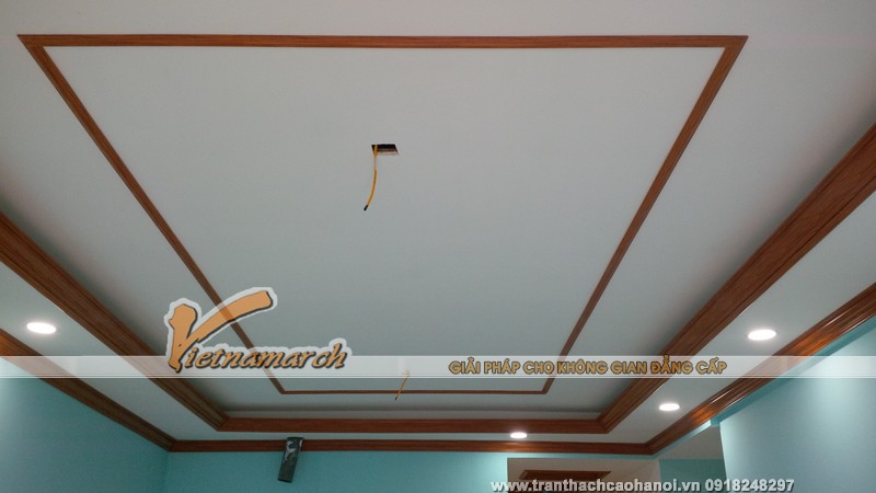 Hoàn thiện trần thạch cao + Phào chỉ trang trí trần nhà anh Hưng chung cư HH1A Linh Đàm