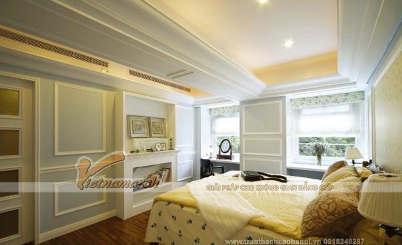 Thiết kế mẫu trần thạch cao phòng ngủ duyên dáng cho chung cư-05