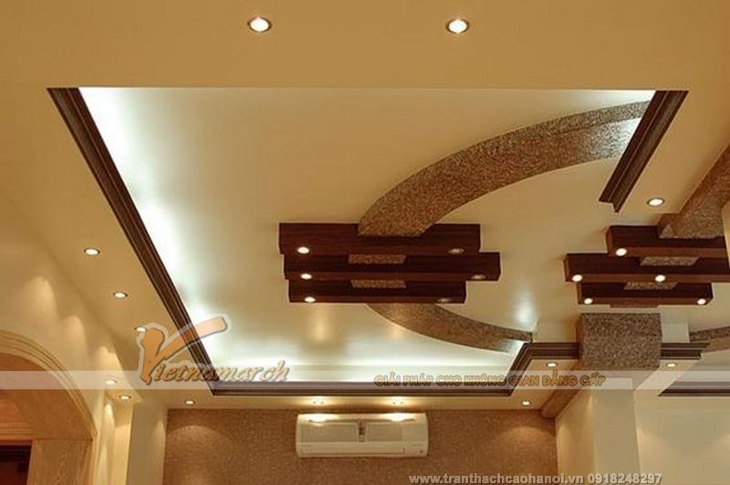 Thiết kế trần thạch cao chống nóng cho phòng khách chung cư-03