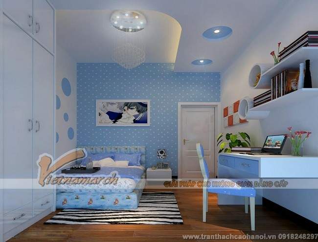Thiết kế trần thạch cao đẹp và dễ thương cho phòng ngủ trẻ em9