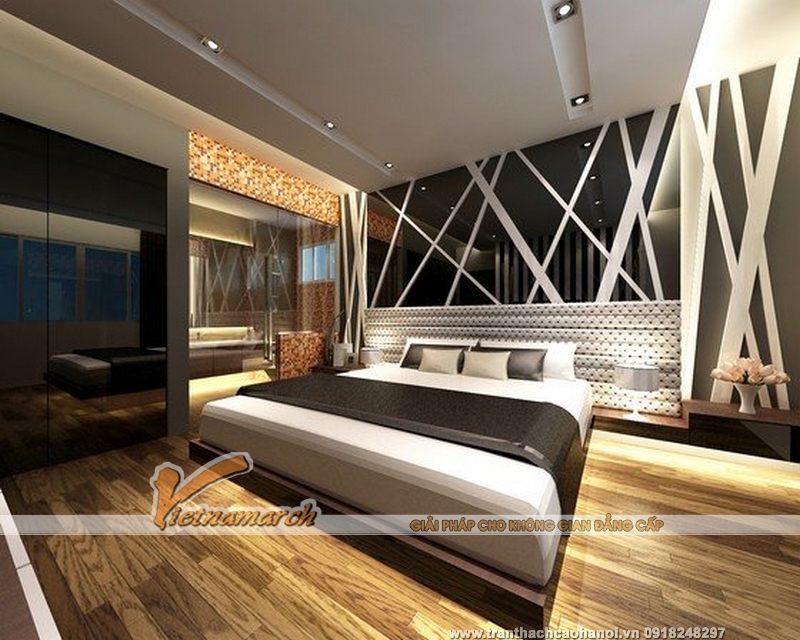 Mẫu thiết kế trần thạch cao phòng ngủ đơn giản và thanh lich 06