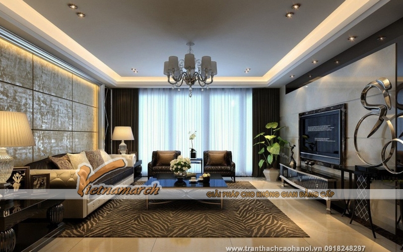  Mẫu thiết kế trần thạch cao phòng khách đẹp theo xu hướng tối giản 09