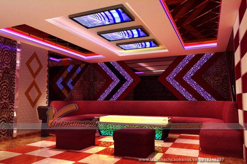 Thiết kế trần thạch cao cho phòng Karaoke và Bar ấn tượng và độc đáo 12