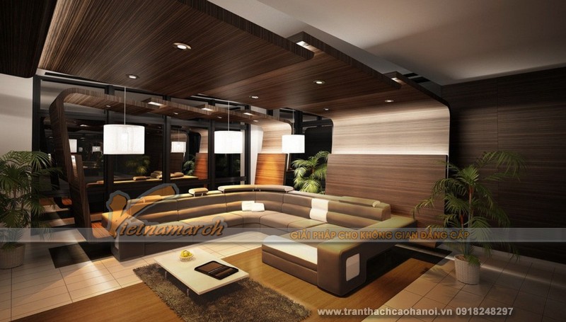 Ý tưởng thiết kế trần thạch cao phòng khách đẹp 04