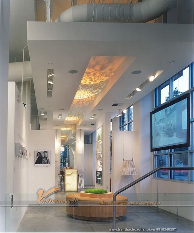 Mẫu thiết kế trần thạch cao cho sảnh văn phòng 06