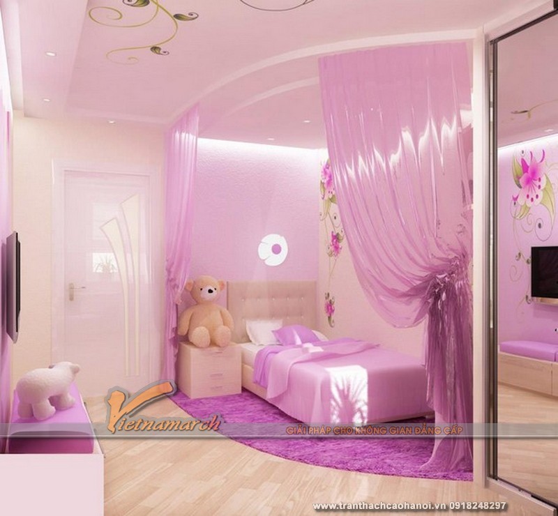 mâu thiết kế nội thất phòng ngủ đáng yêu cho bé gái 02