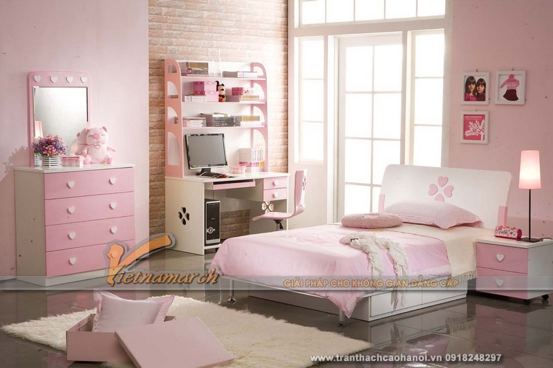 mâu thiết kế nội thất phòng ngủ đáng yêu cho bé gái 11