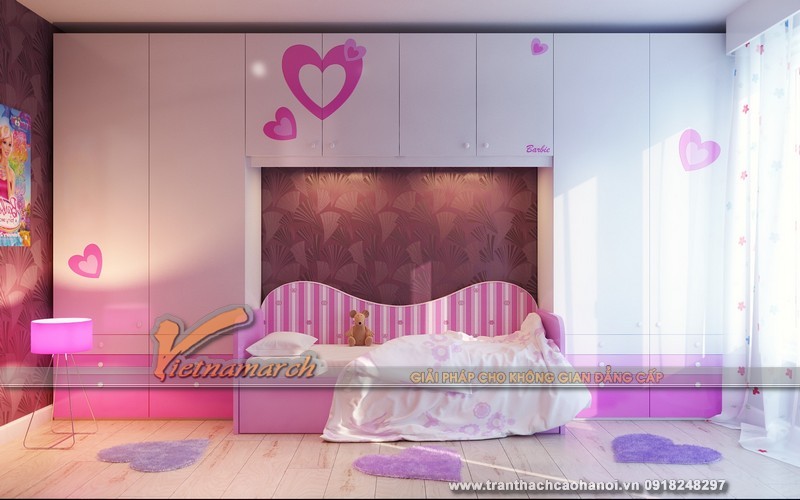 mâu thiết kế nội thất phòng ngủ đáng yêu cho bé gái 13