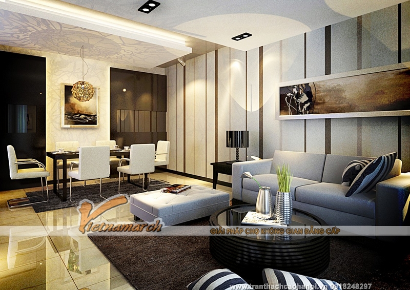 Mẫu thiết kế nội thất phòng khách với sofa đẹp 07