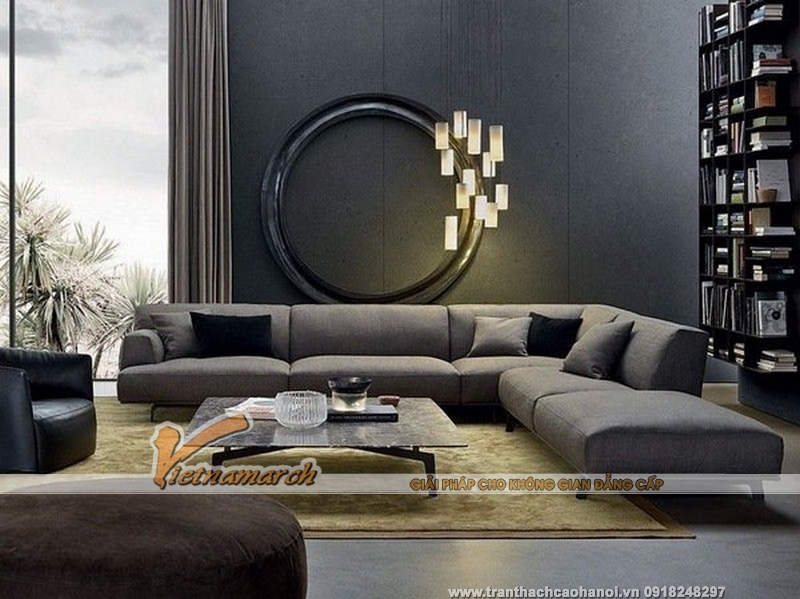 Mẫu thiết kế nội thất phòng khách với sofa đẹp 02