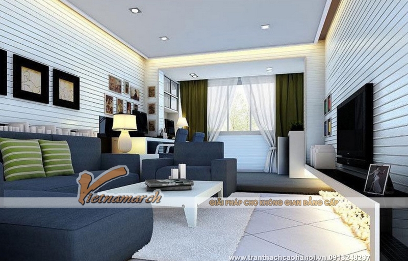 Mẫu thiết kế nội thất phòng khách với sofa đẹp 06