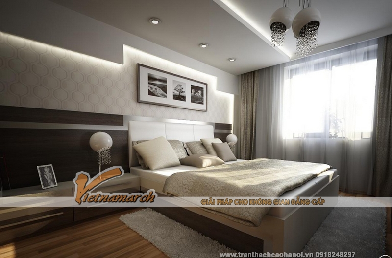 Ý tưởng thiết kế trần thạch cao phòng ngủ đẹp sang trọng và hiện đại 09